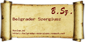 Belgrader Szergiusz névjegykártya